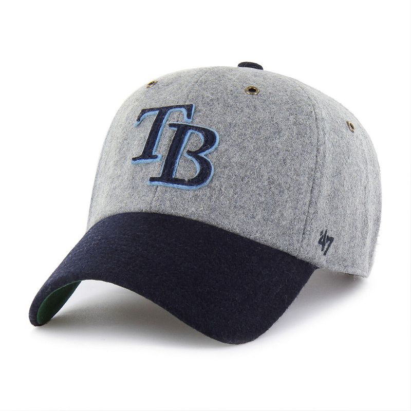 Men's '47 Gray/Navy Tampa Bay Rays Golden Age Wool Clean Up Adjustable Hat, Grey