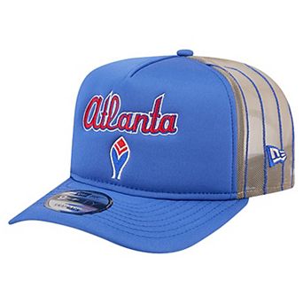 Men's New Era Royal Atlanta Braves Vintage Arched Foam Front 9FIFTY A-Frame Adjustable Trucker Hat
