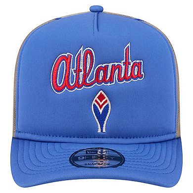 Men's New Era Royal Atlanta Braves Vintage Arched Foam Front 9FIFTY A-Frame Adjustable Trucker Hat