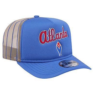 Men's New Era Royal Atlanta Braves Vintage Arched Foam Front 9FIFTY A-Frame Adjustable Trucker Hat