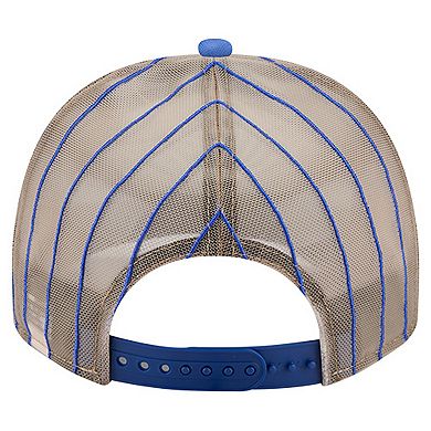 Men's New Era Royal Atlanta Braves Vintage Arched Foam Front 9FIFTY A-Frame Adjustable Trucker Hat