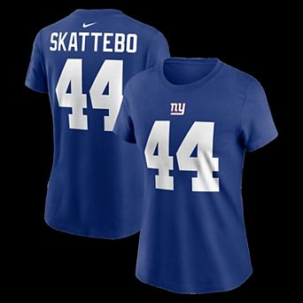 Women's Nike Cam Skattebo Royal New York Giants Name & Number T-Shirt