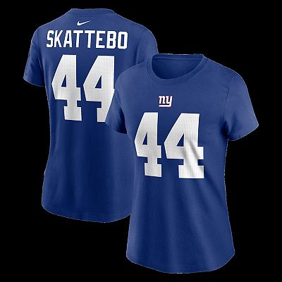 Women's Nike Cam Skattebo Royal New York Giants Name & Number T-Shirt