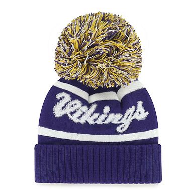 Women's '47 Purple Minnesota Vikings Spirited Cuffed Knit Hat with Pom