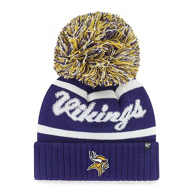 Women's '47 Purple Minnesota Vikings Spirited Cuffed Knit Hat with Pom