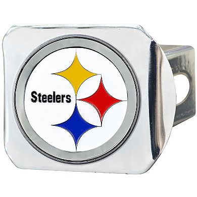 Logo Brands Pittsburgh Steelers Color on Chrome Hitch Cover
