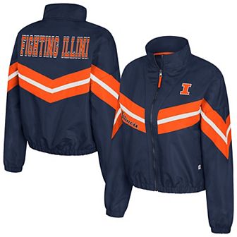 Women's Colosseum Navy Illinois Fighting Illini Thin Ice Full-Zip Windbreaker