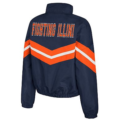 Women's Colosseum Navy Illinois Fighting Illini Thin Ice Full-Zip Windbreaker