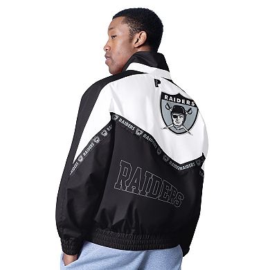 Men's Pro Player White/Black Las Vegas Raiders Tape II Lightweight Full-Zip Jacket