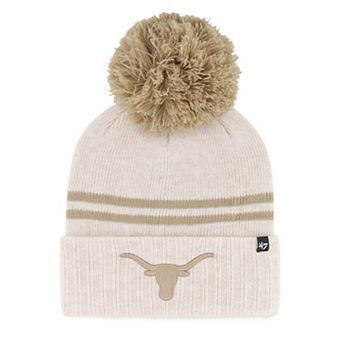 Women's '47 Natural Texas Longhorns Core & Inline Latte Cuffed Knit Hat with Pom