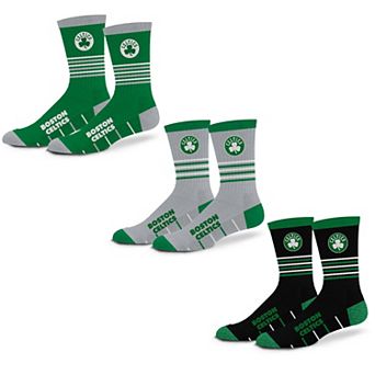 Unisex Starter Boston Celtics Stripe Zones Socks 3 Pack