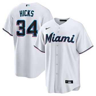Men's Nike Liam Hicks White Miami Marlins Home Replica Jersey