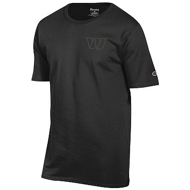 Men's Champion Black Washington Commanders Tonal Logo T-Shirt