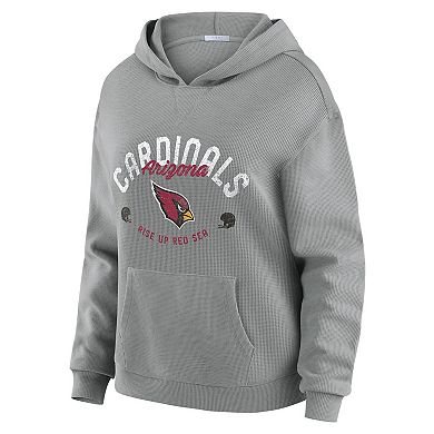 Women's WEAR by Erin Andrews Gray Arizona Cardinals Waffle-Knit Long Sleeve Hooded Shirt & Pants Lounge Set