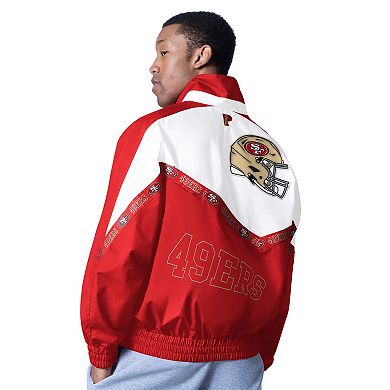 Men's Pro Player White/Scarlet San Francisco 49ers Tape II Lightweight Full-Zip Jacket
