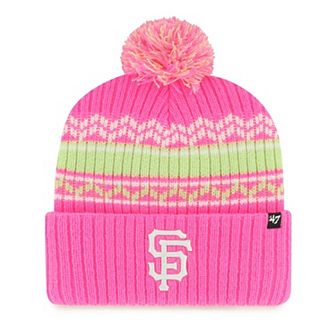 Youth '47 Pink San Francisco Giants Polar Vortex Cuffed Knit Hat with Pom