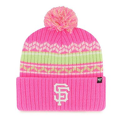 Youth '47 Pink San Francisco Giants Polar Vortex Cuffed Knit Hat with Pom