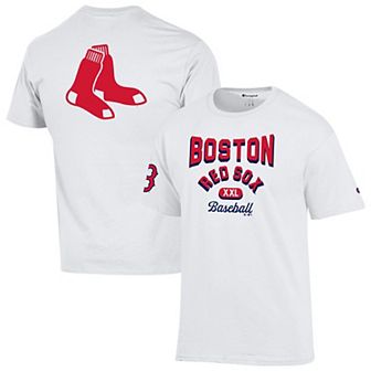 Men's Champion White Boston Red Sox 3-Hit Jersey T-Shirt