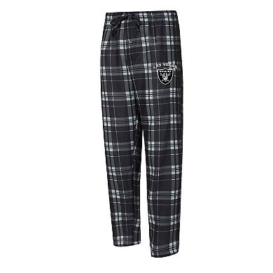 Men's Concepts Sport Black/Heather Gray Las Vegas Raiders Regulate Long Sleeve T-Shirt and Plaid Pant Set