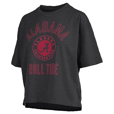 Women's Pressbox Black Alabama Crimson Tide Motley Crew Bishop Waist Length Oversized T-Shirt