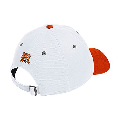 Unisex adidas White/Orange Miami Hurricanes Seasonal Baseball Slouch Adjustable Hat