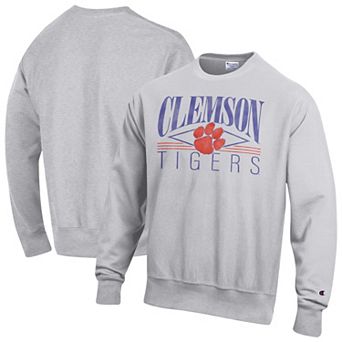 Men's Champion Gray Clemson Tigers Reverse Weave Fleece Sweatshirt