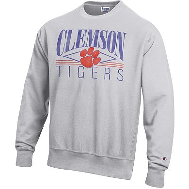 Men's Champion Gray Clemson Tigers Reverse Weave Fleece Sweatshirt
