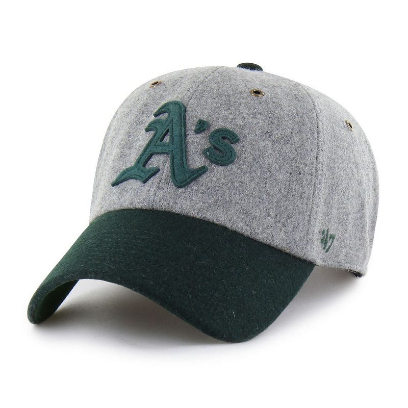 Men's '47 Gray/Green Athletics Golden Age Wool Clean Up Adjustable Hat, Grey
