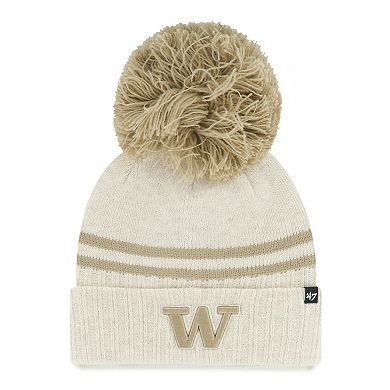 Women's '47 Natural Washington Huskies Core & Inline Latte Cuffed Knit Hat with Pom