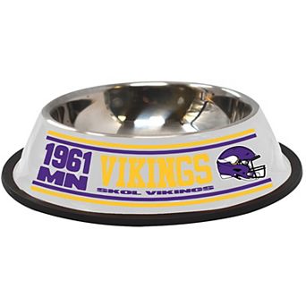 The Memory Company Minnesota Vikings Stainless Steel Pet Bowl