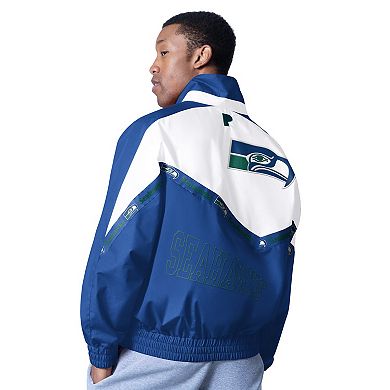 Men's Pro Player White/Royal Seattle Seahawks Tape II Lightweight Full-Zip Jacket