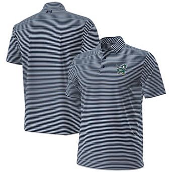 Men's Under Armour Navy Notre Dame Fighting Irish Hockey Leprechaun Drive Micro Groove Stripe Polo