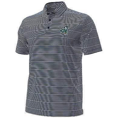 Men's Under Armour Navy Notre Dame Fighting Irish Hockey Leprechaun Drive Micro Groove Stripe Polo