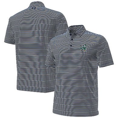 Men's Under Armour Navy Notre Dame Fighting Irish Hockey Leprechaun Drive Micro Groove Stripe Polo