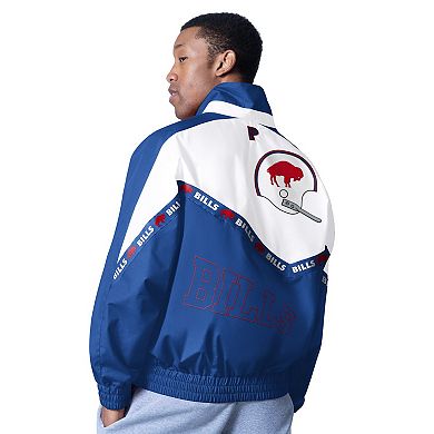 Men's Pro Player White/Royal Buffalo Bills Tape II Lightweight Full-Zip Jacket