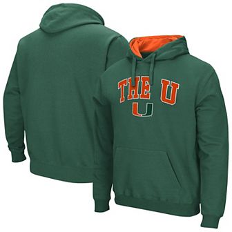 Men's Colosseum Green Miami Hurricanes Rally Cry Fleece Hoodie