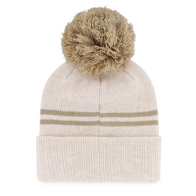Women's '47 Natural South Carolina Gamecocks Core & Inline Latte Cuffed Knit Hat with Pom