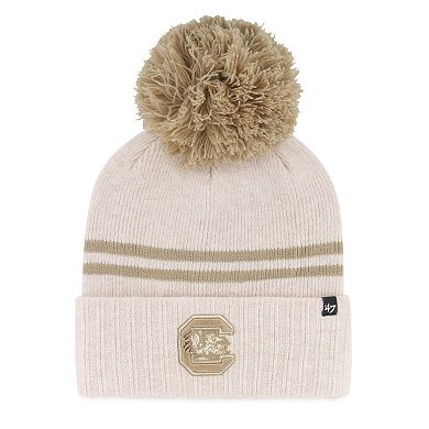 Women's '47 Natural South Carolina Gamecocks Core & Inline Latte Cuffed Knit Hat with Pom