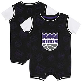 Infant Outerstuff Black Sacramento Kings Logo Mania Romper
