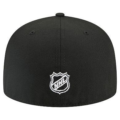 Men's New Era Black Boston Bruins Faded Lines 59FIFTY Fitted Hat