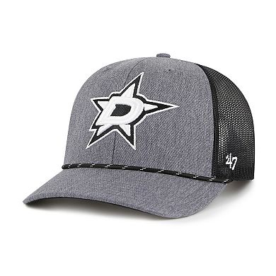 Men's '47 Gray Dallas Stars Carbon Rope Trucker Adjustable Hat