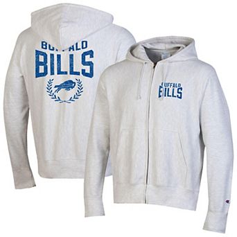 Men's Champion Heather Gray Buffalo Bills Reverse Weave Full-Zip Hoodie