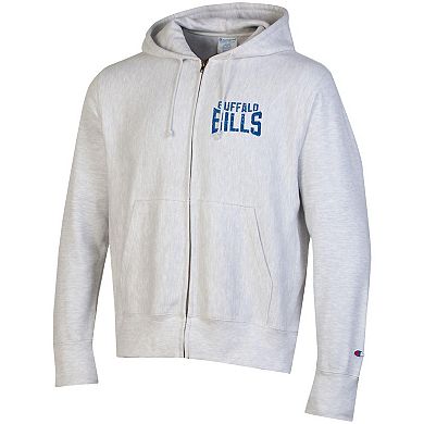 Men's Champion Heather Gray Buffalo Bills Reverse Weave Full-Zip Hoodie