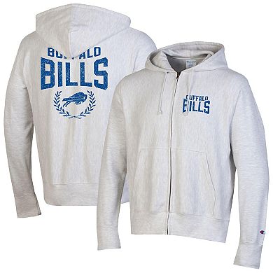 Men's Champion Heather Gray Buffalo Bills Reverse Weave Full-Zip Hoodie