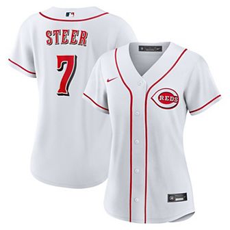 Women's Nike Spencer Steer White Cincinnati Reds Home Replica Jersey