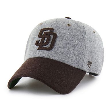 Men's '47 Gray/Brown San Diego Padres Golden Age Wool Clean Up Adjustable Hat