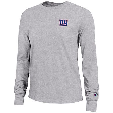Women's Champion Heather Gray New York Giants Core Long-Sleeve T-Shirt