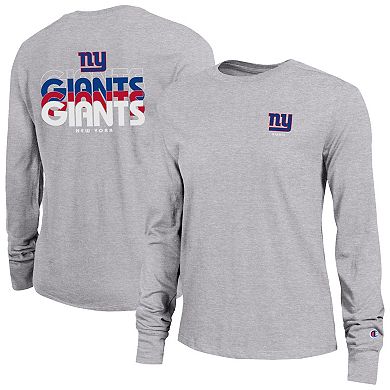 Women's Champion Heather Gray New York Giants Core Long-Sleeve T-Shirt