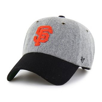 Men's '47 Gray/Black San Francisco Giants Golden Age Wool Clean Up Adjustable Hat