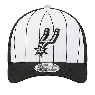 Men's New Era White/Black San Antonio Spurs 2025 NBA Tip Off M-Crown A-Frame 9FORTY Adjustable Hat